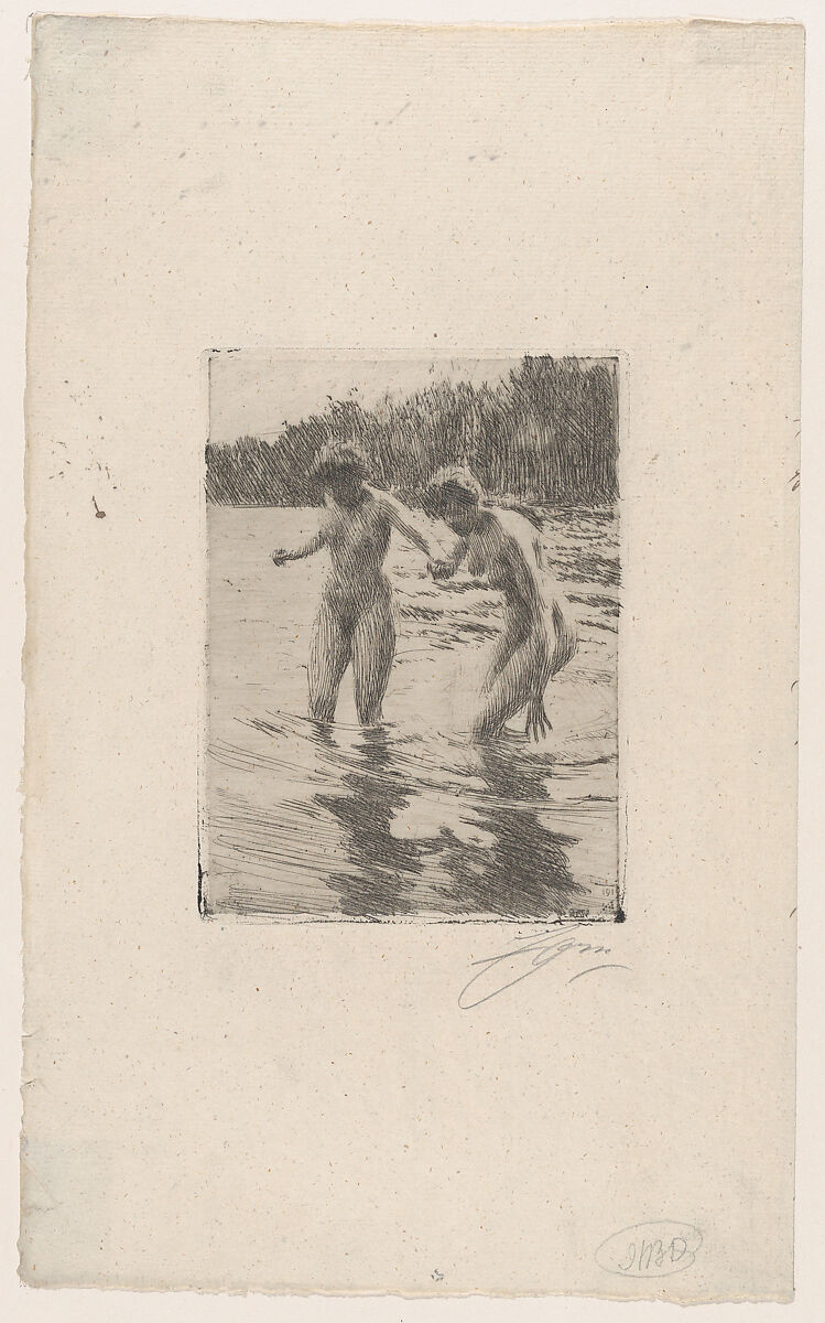 Two Bathers, Anders Zorn (Swedish, Mora 1860–1920 Mora), Etching; only state 