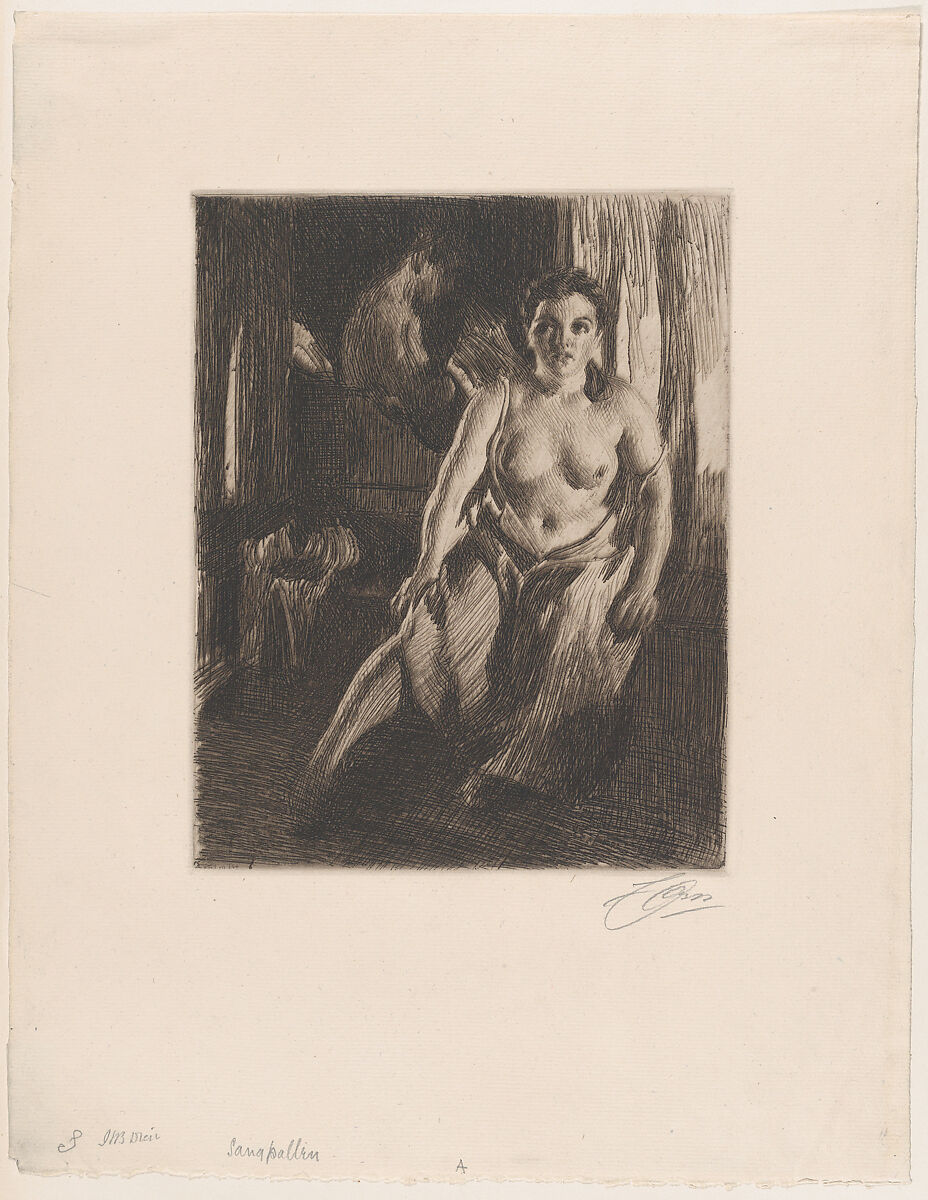 The Bed-Stool, Anders Zorn (Swedish, Mora 1860–1920 Mora), Etching; only state 