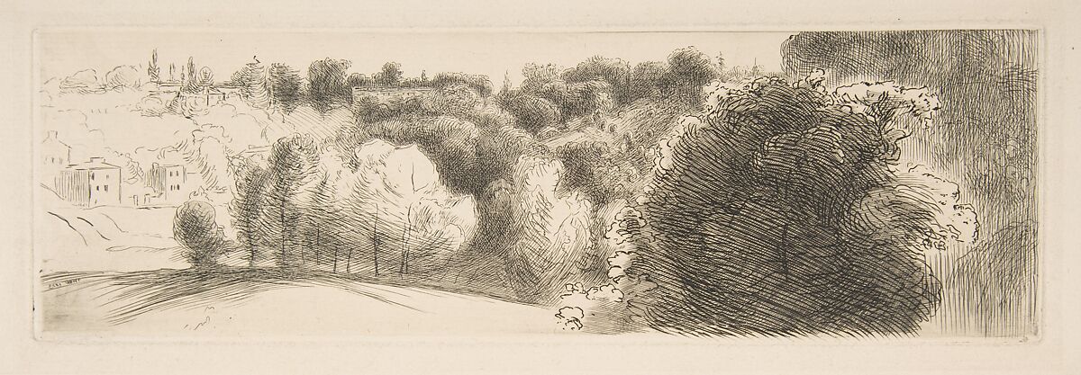 Landscape study, outside Sèvres, Félix Bracquemond (French, Paris 1833–1914 Sèvres), Etching; second state of four 