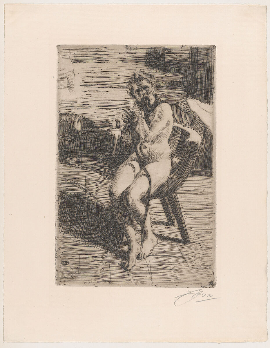 The Hair-Ribbon, Anders Zorn (Swedish, Mora 1860–1920 Mora), Etching; third state of three 