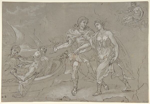 The Rape of Helena; verso: Study of a Kneeling Nude Male Figure