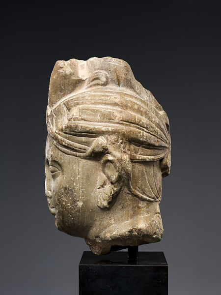 Head of a Bodhisattva (?), Limestone, India (Andhra Pradesh, Nagarjunakonda)