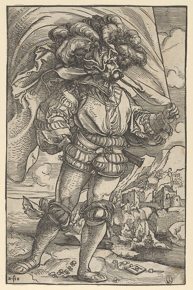 The Standard Bearer, Hans Schäufelein (German, Nuremberg ca. 1480–ca. 1540 Nördlingen), Woodcut 