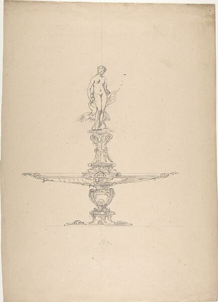 Design for a serving dish from the Workshop of Froment-Meurice, Workshop of Jacques-Charles-François-Marie Froment-Meurice (French, 1864–1948), Graphite 
