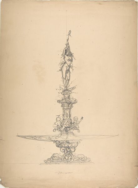Design for a serving dish from the Workshop of Froment-Meurice, Workshop of Jacques-Charles-François-Marie Froment-Meurice (French, 1864–1948), Graphite 