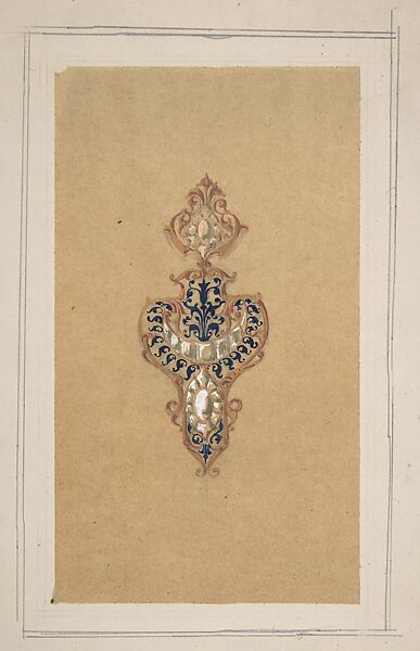 Design from the Workshop of Froment-Meurice, Workshop of Jacques-Charles-François-Marie Froment-Meurice (French, 1864–1948), Gouache and gilt over graphite framed in graphite border 