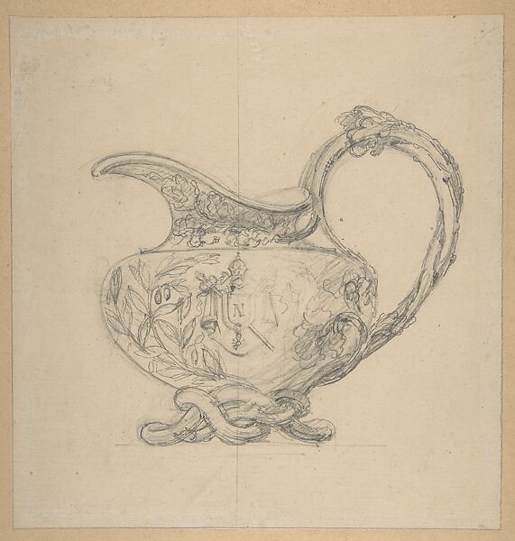 Design for an ewer from the Workshop of Froment-Meurice, Workshop of Jacques-Charles-François-Marie Froment-Meurice (French, 1864–1948), Graphite 