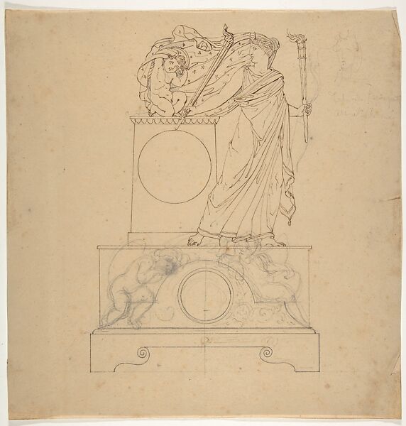 Design from the Workshop of Froment-Meurice, Workshop of Jacques-Charles-François-Marie Froment-Meurice (French, 1864–1948), Pen and brown ink over graphite 
