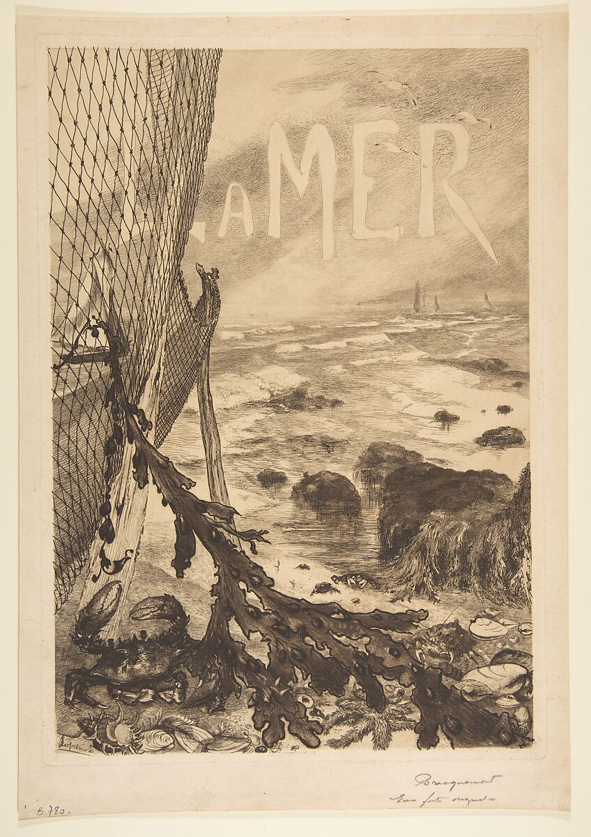 La Mer, Félix Bracquemond (French, Paris 1833–1914 Sèvres), Etching, aquatint; fifth state of five 