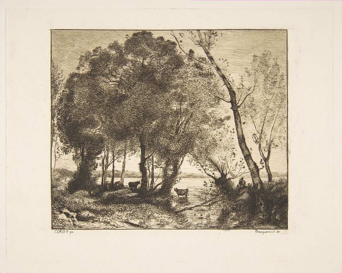 Le Lac, Félix Bracquemond (French, Paris 1833–1914 Sèvres), Etching; first state of two 