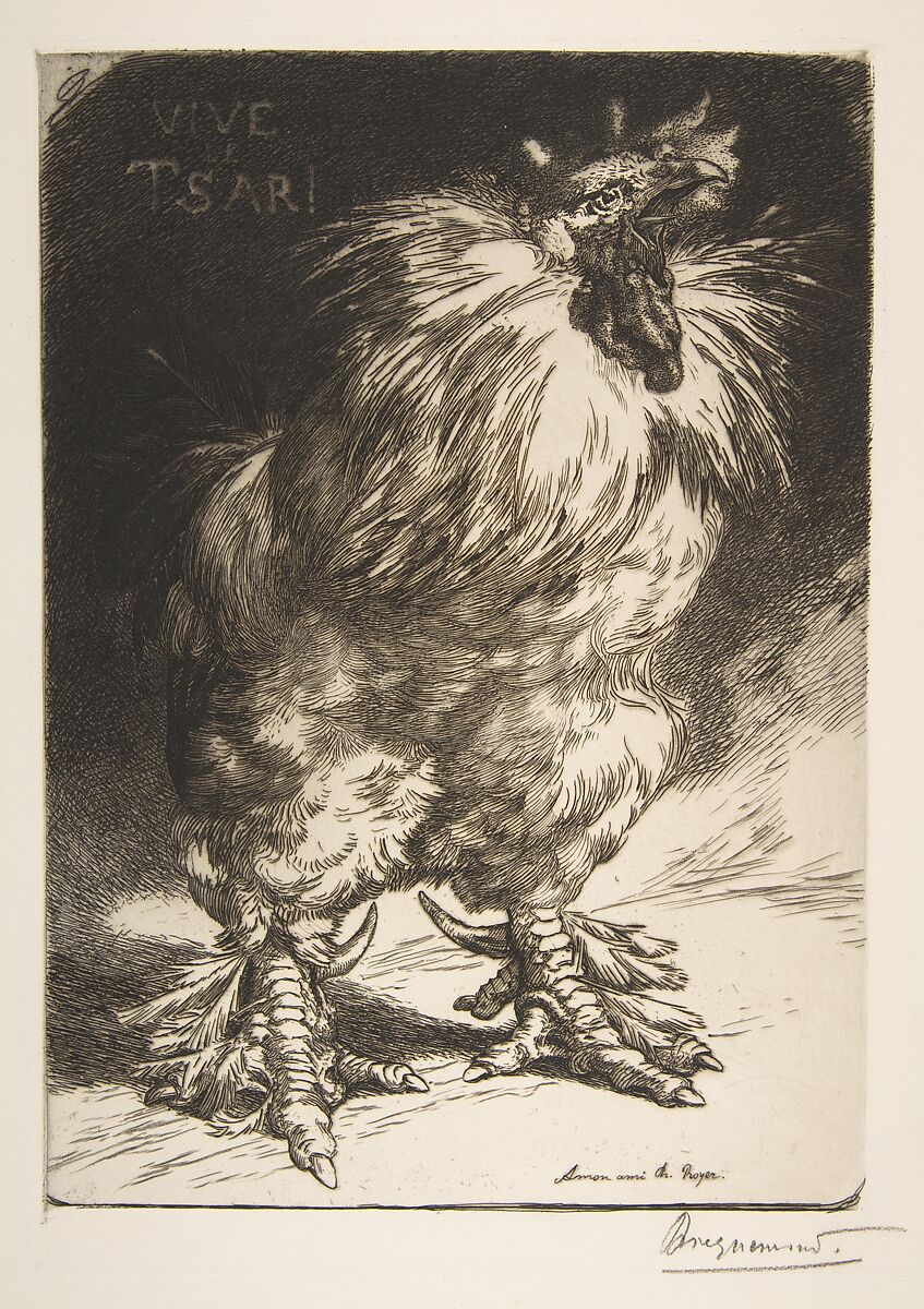 Le Coq de France, Félix Bracquemond (French, Paris 1833–1914 Sèvres), Etching 