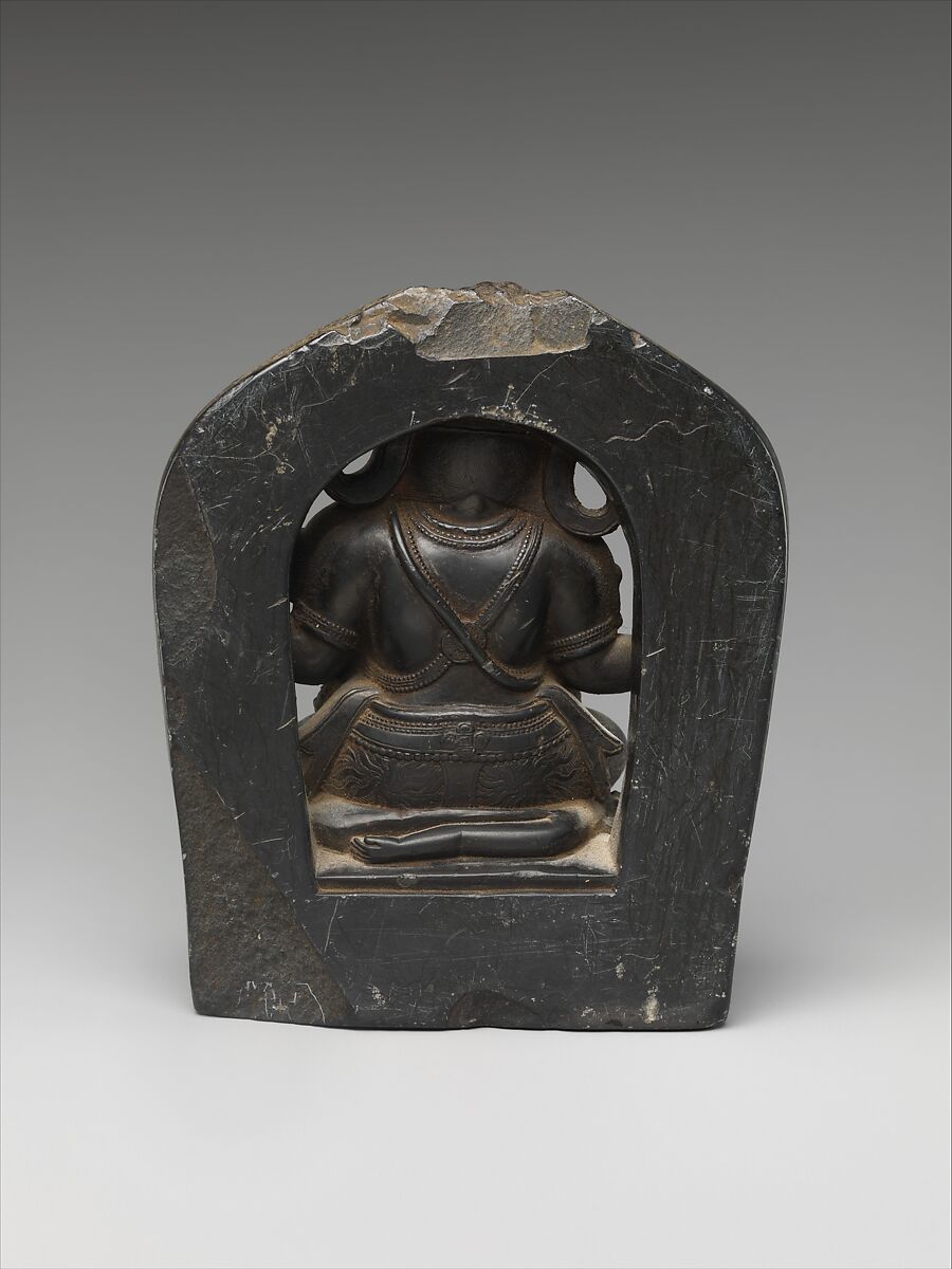 Mahakala Seated in Royal Ease, Stone with polychrome, Tibet