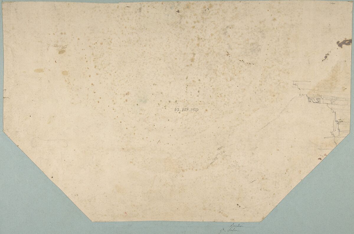 Design for Octagonal Ceiling in the Pless House, Berlin, Jules-Edmond-Charles Lachaise (French, died 1897), Gouache on laid paper