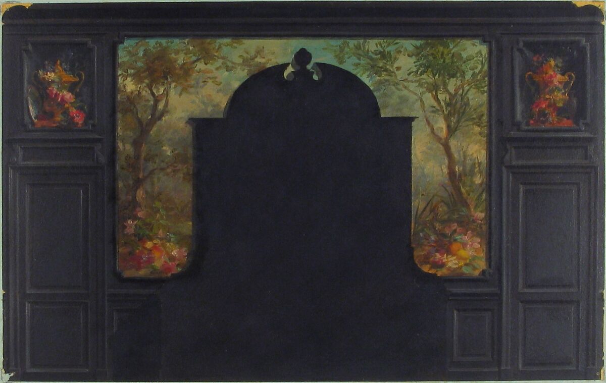 Design for the decoration of the dining room, 20 rue Matignon, Jules-Edmond-Charles Lachaise (French, died 1897), Gouache on wove paper