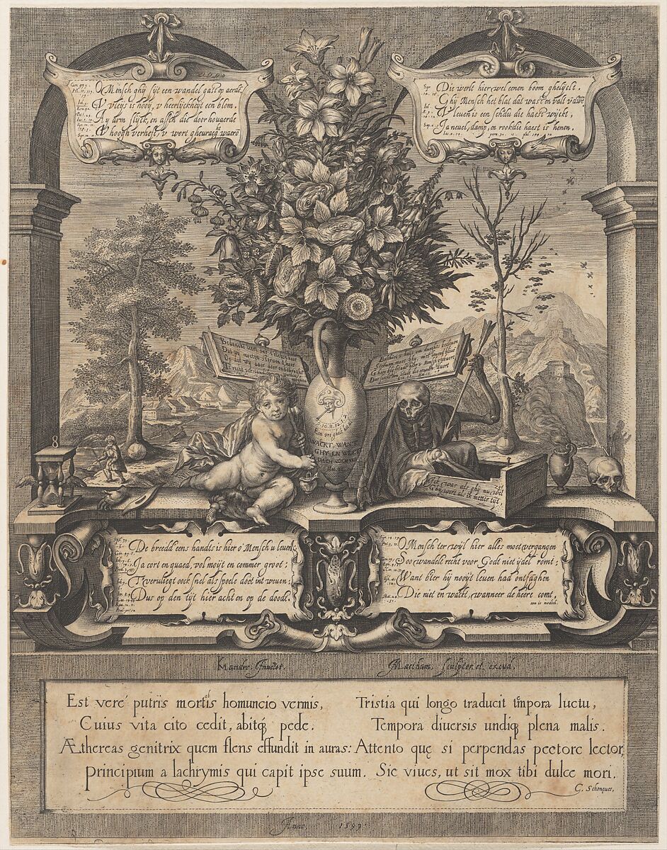 Allegory of the Transitoriness of  Life, Jacob Matham (Netherlandish, Haarlem 1571–1631 Haarlem), Engraving 