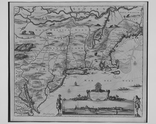 Novi Belgii, Novaeque Angliae nec non partis Virginiae tabula [Map of New Belgium, New England, and part of Virginia]