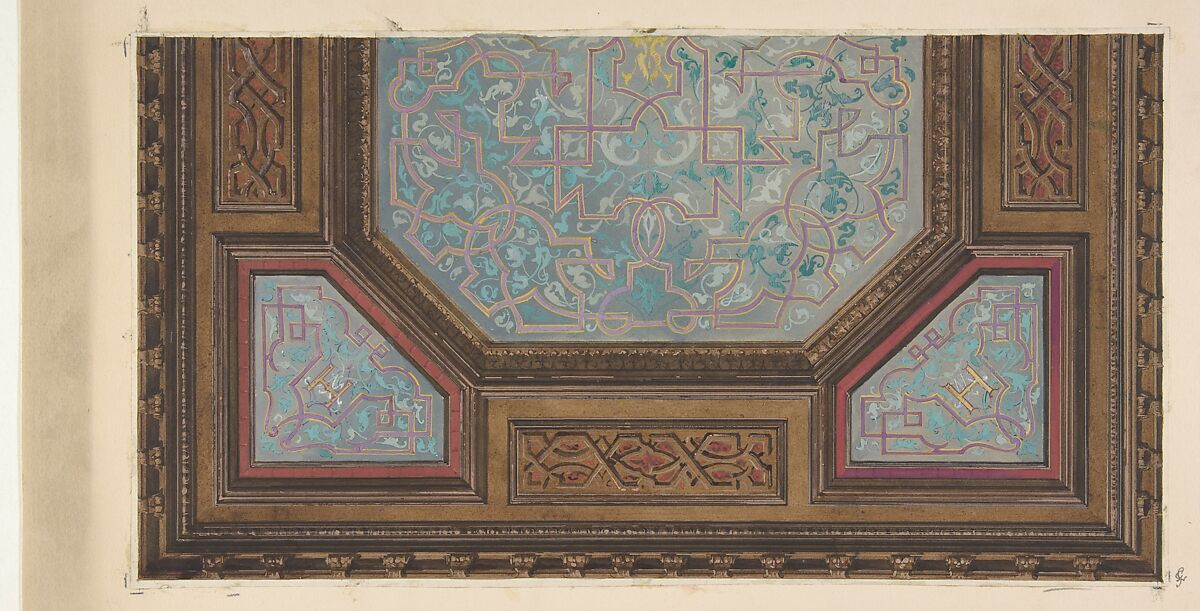 Jules Edmond Charles Lachaise Design For The Painted Decoration Of A Coffered Ceiling With The Monogram H The Metropolitan Museum Of Art