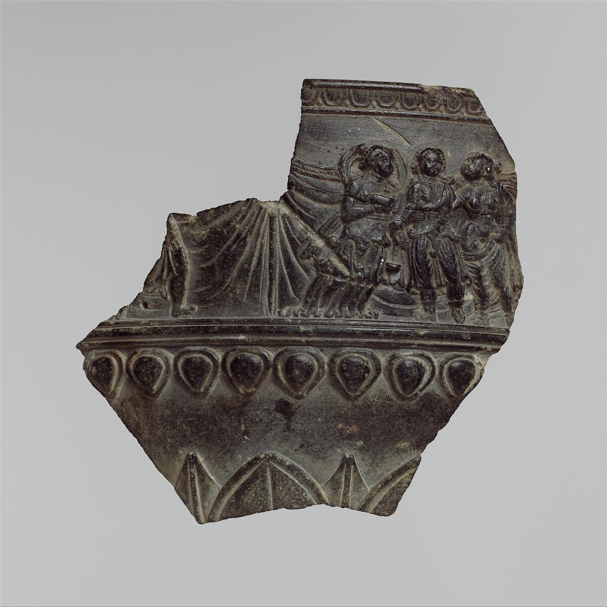 Fragment of a Vessel with a Dionysian Scene, Schist, Pakistan (ancient region of Gandhara) 