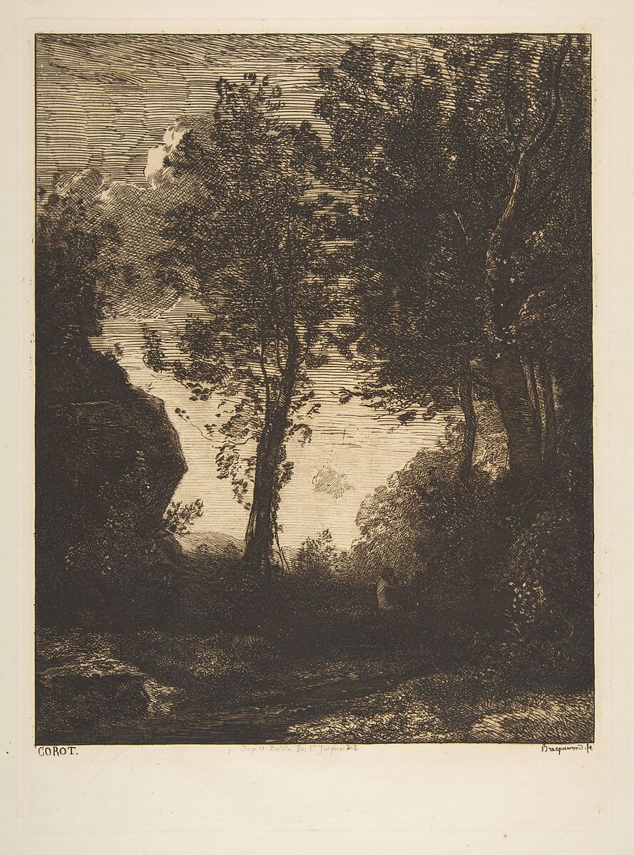 Coucher de soleil, Félix Bracquemond (French, Paris 1833–1914 Sèvres), Etching; third state of three 