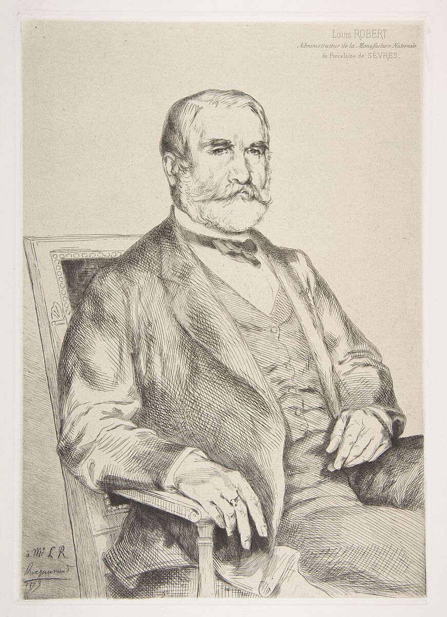 Portrait of Louis Robert, Félix Bracquemond (French, Paris 1833–1914 Sèvres), Etching on heavy wove paper; fourth state of four 