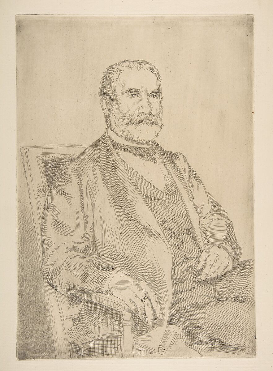 Portrait of Louis Robert, Félix Bracquemond (French, Paris 1833–1914 Sèvres), Etching; first state of four 