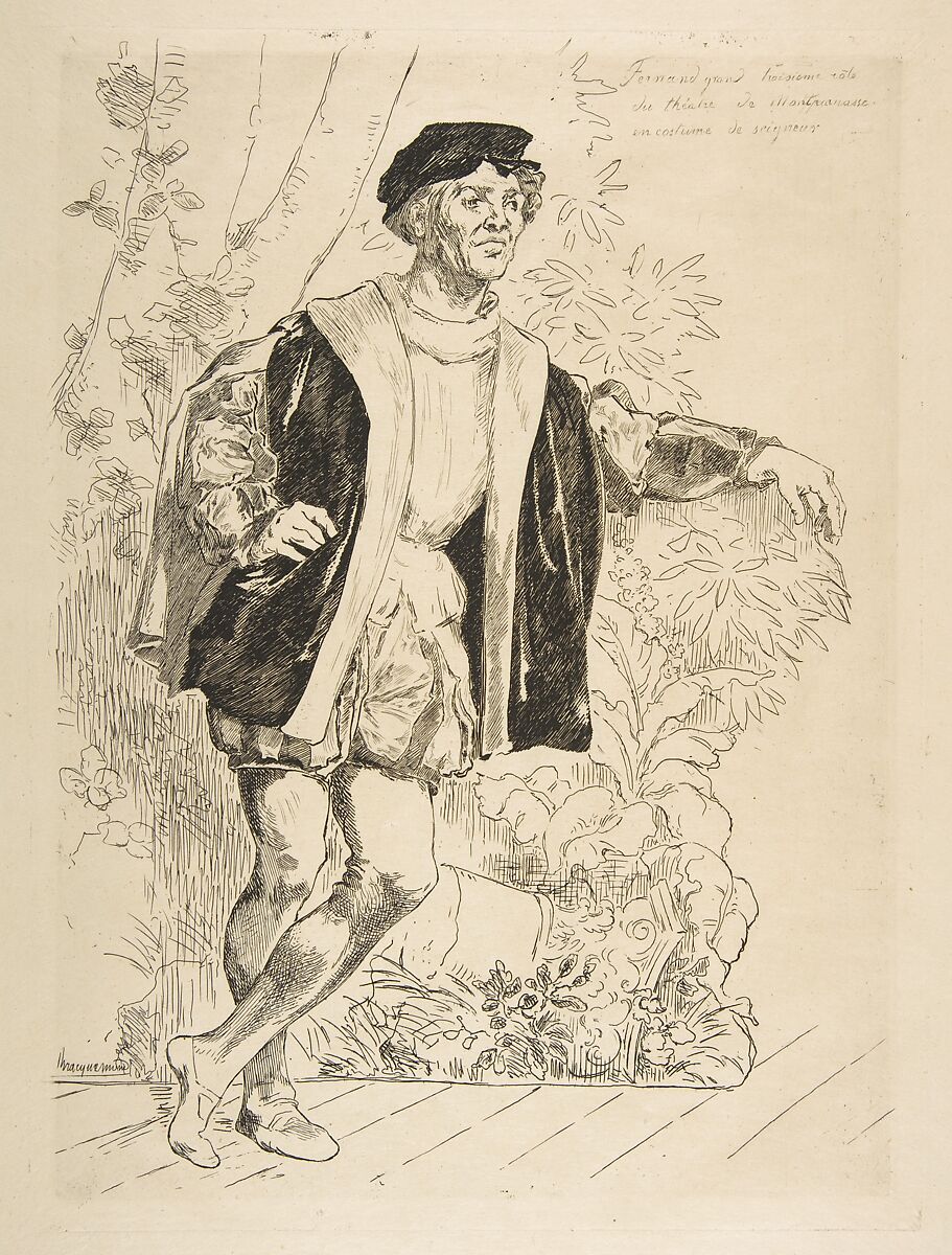 Portrait of Fernand, Félix Bracquemond (French, Paris 1833–1914 Sèvres), Etching; first state of three 