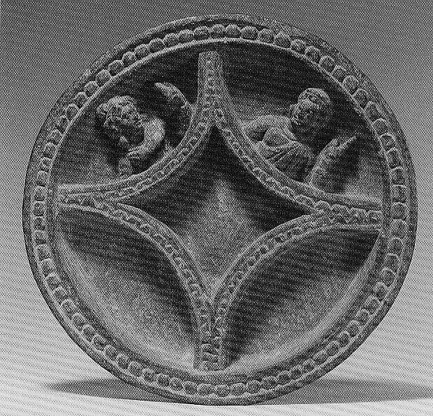 Dish with Busts of a Man and Woman, Schist, Pakistan (ancient region of Gandhara) 