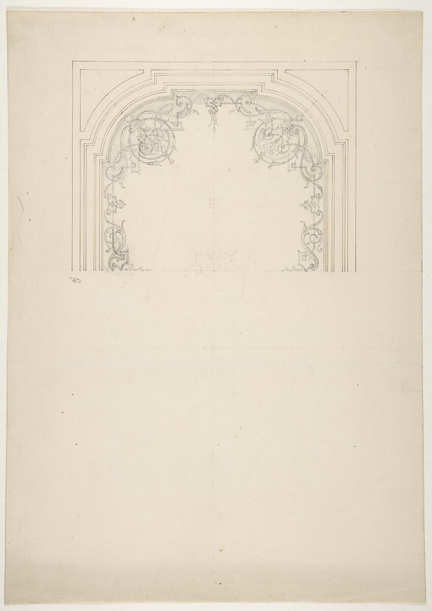 Design for the decoration of a ceiling, Jules-Edmond-Charles Lachaise (French, died 1897), graphite on wove paper 