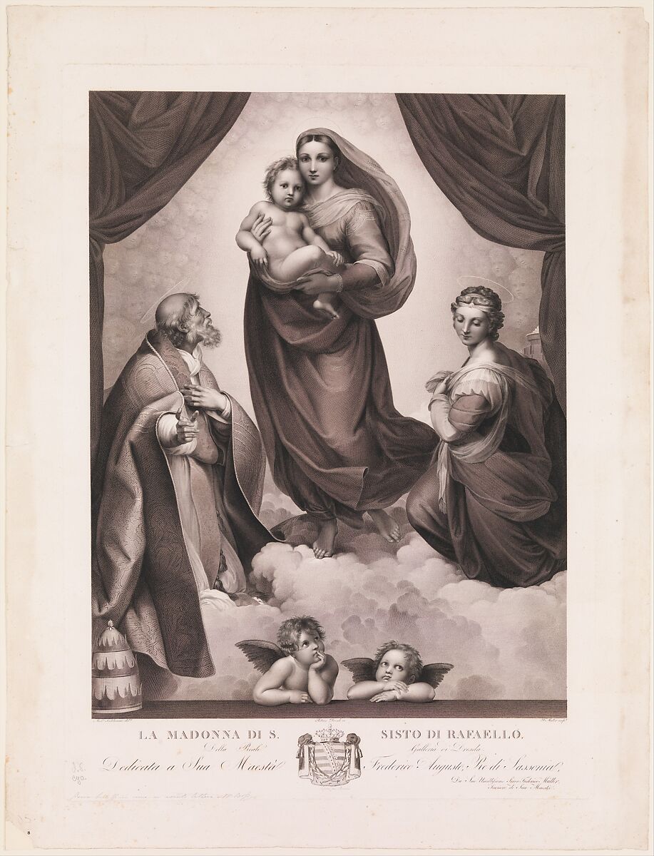 The Sistine Madonna, Johann Friedrich Wilhelm Müller (German, 1782–1816), Etching and engraving; fourth state of seven 