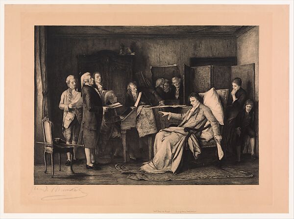 The Last Moments of Mozart, Armand Mathey-Doret (French, Besançon 1854–1931 Buffard), Etching; proof 