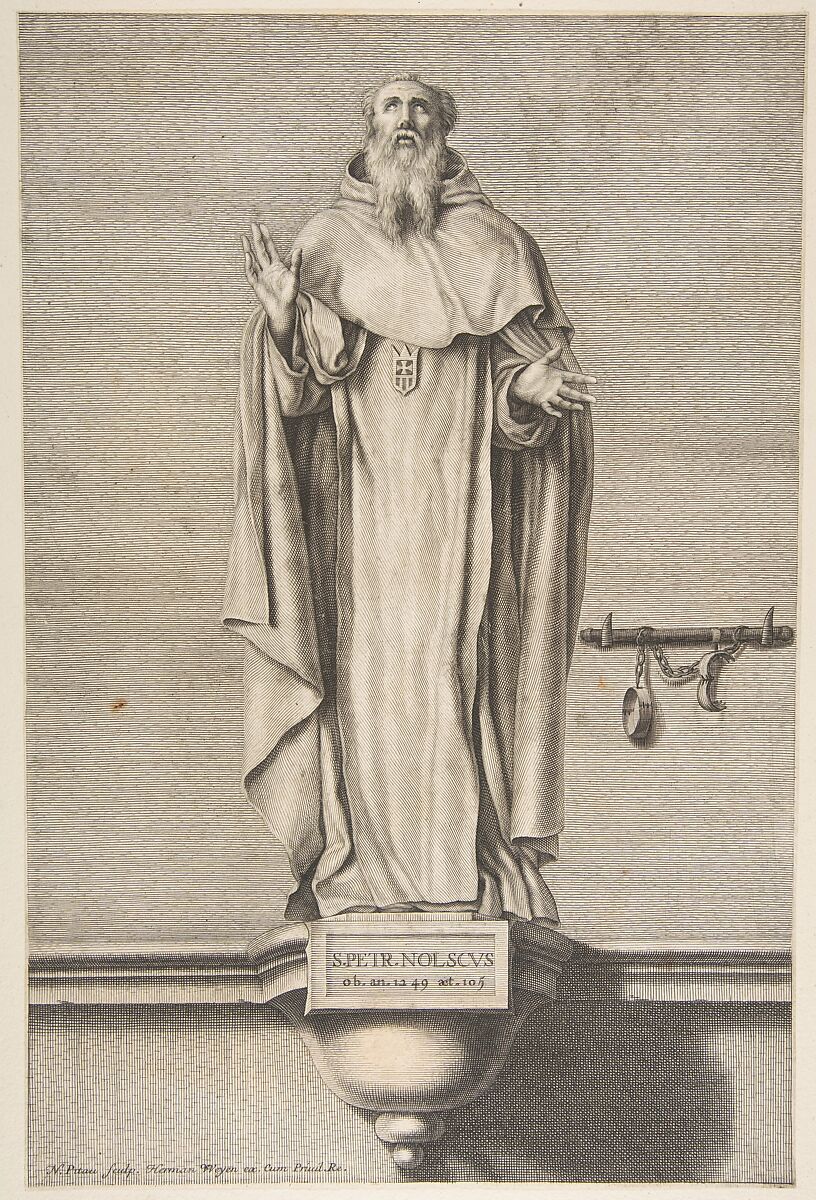 St. Peter Nolscus, Nicolas Pitau (French, Paris before 1670–1724), Engraving with etching 