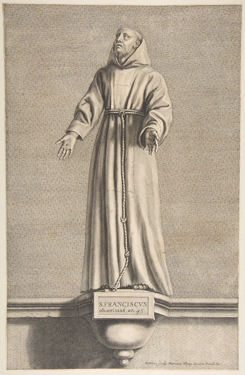 St. Francis, Nicolas Pitau (French, Paris before 1670–1724), Engraving with etching 