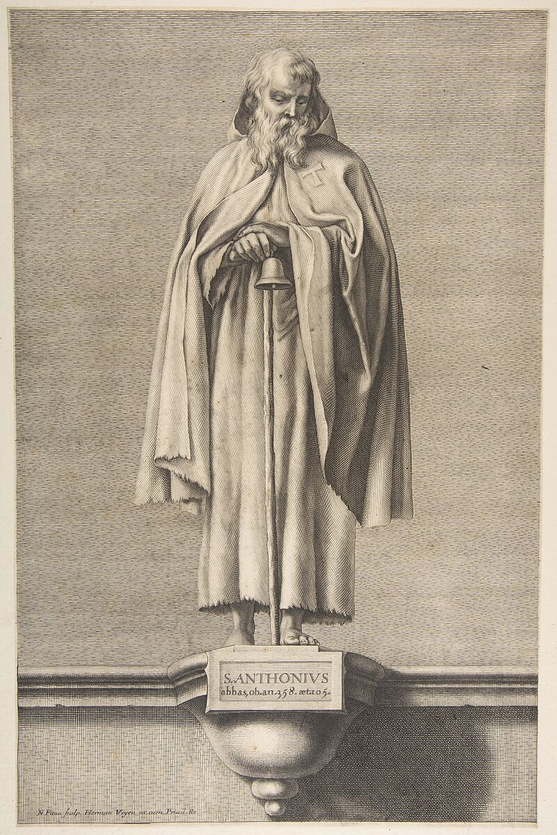 St. Anthony, Nicolas Pitau (French, Paris before 1670–1724), Engraving with etching 