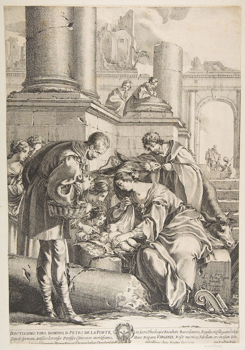 Adoration, François Chauveau (French, Paris 1613–1676 Paris), Etching 