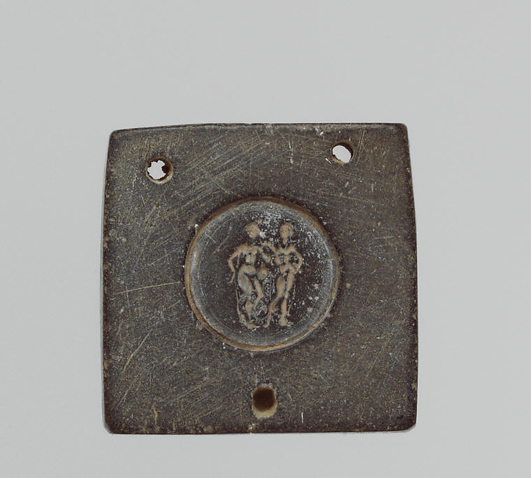 Jewelry Mold With Two Figures, Schist, Pakistan (ancient region of Gandhara)