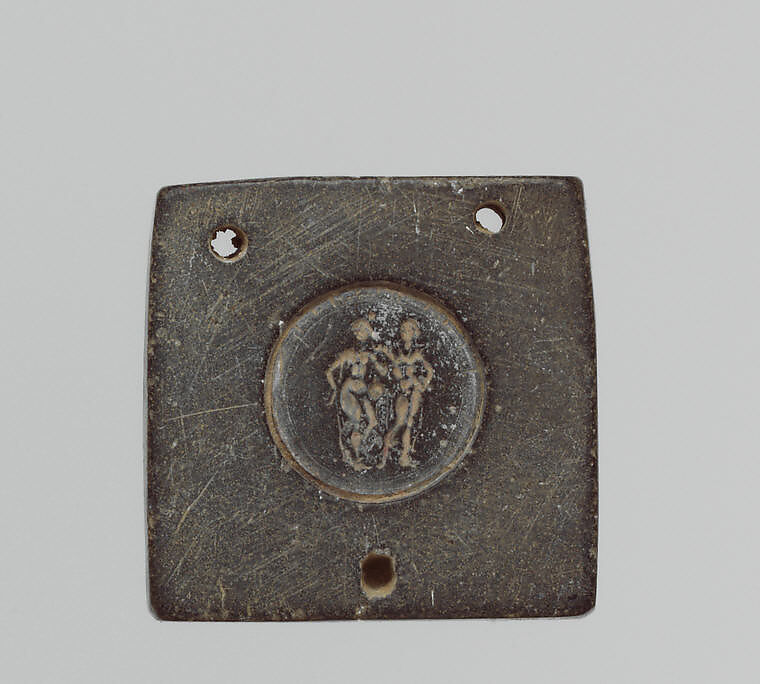 Jewelry Mold With Two Figures, Schist, Pakistan (ancient region of Gandhara) 