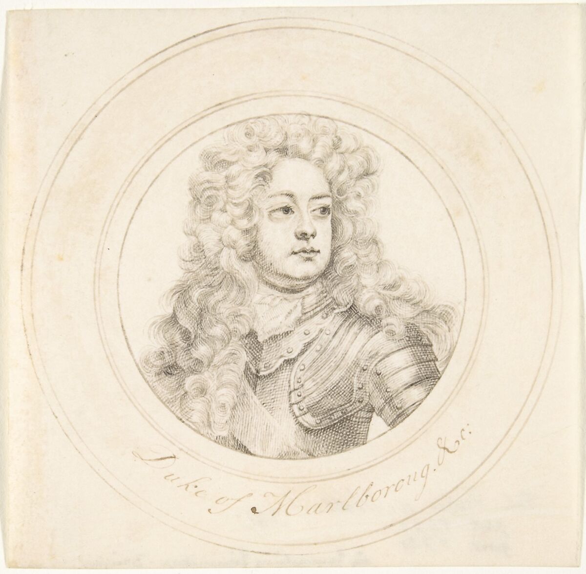 John Churchill, 1st Duke of Marlborough, John Faber, the Elder (British (born Holland), The Hague (?) ca. 1660–1721 Bristol), Pen and ink on vellum 