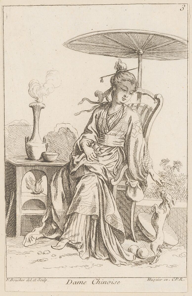 Chinese Lady, François Boucher (French, Paris 1703–1770 Paris), Etching 