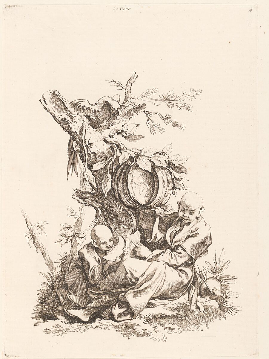 Chinese botanist, François Boucher (French, Paris 1703–1770 Paris), Etching