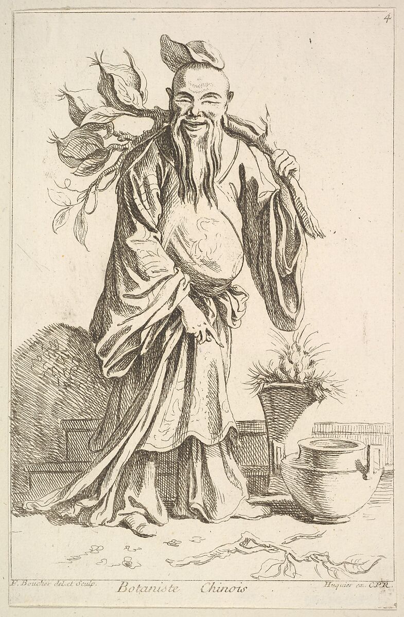 Chinese botanist, François Boucher (French, Paris 1703–1770 Paris), Etching 