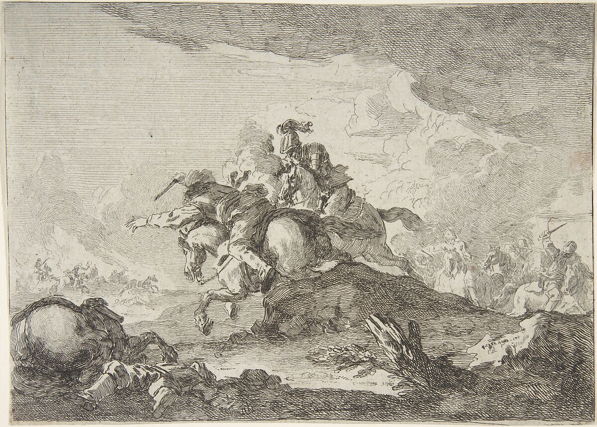 Cavalry Charge, Francesco Casanova (Italian, London 1727–1803 Brühl), Etching 