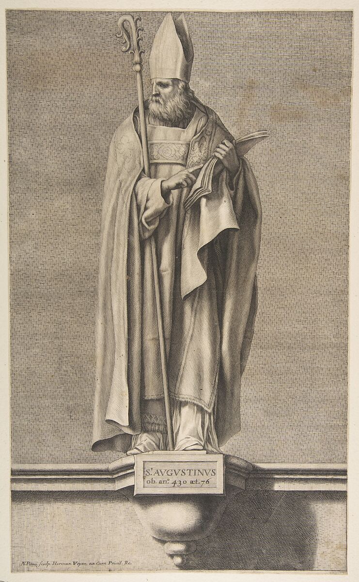 St. Augustine, Nicolas Pitau (French, Paris before 1670–1724), Engraving with etching 