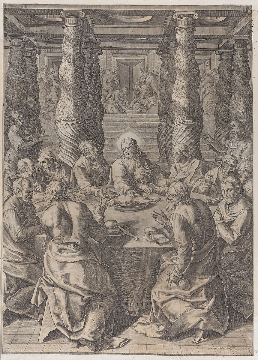 The Last Supper, Giovanni Battista Mazza (Italian, active 1580), Engraving 