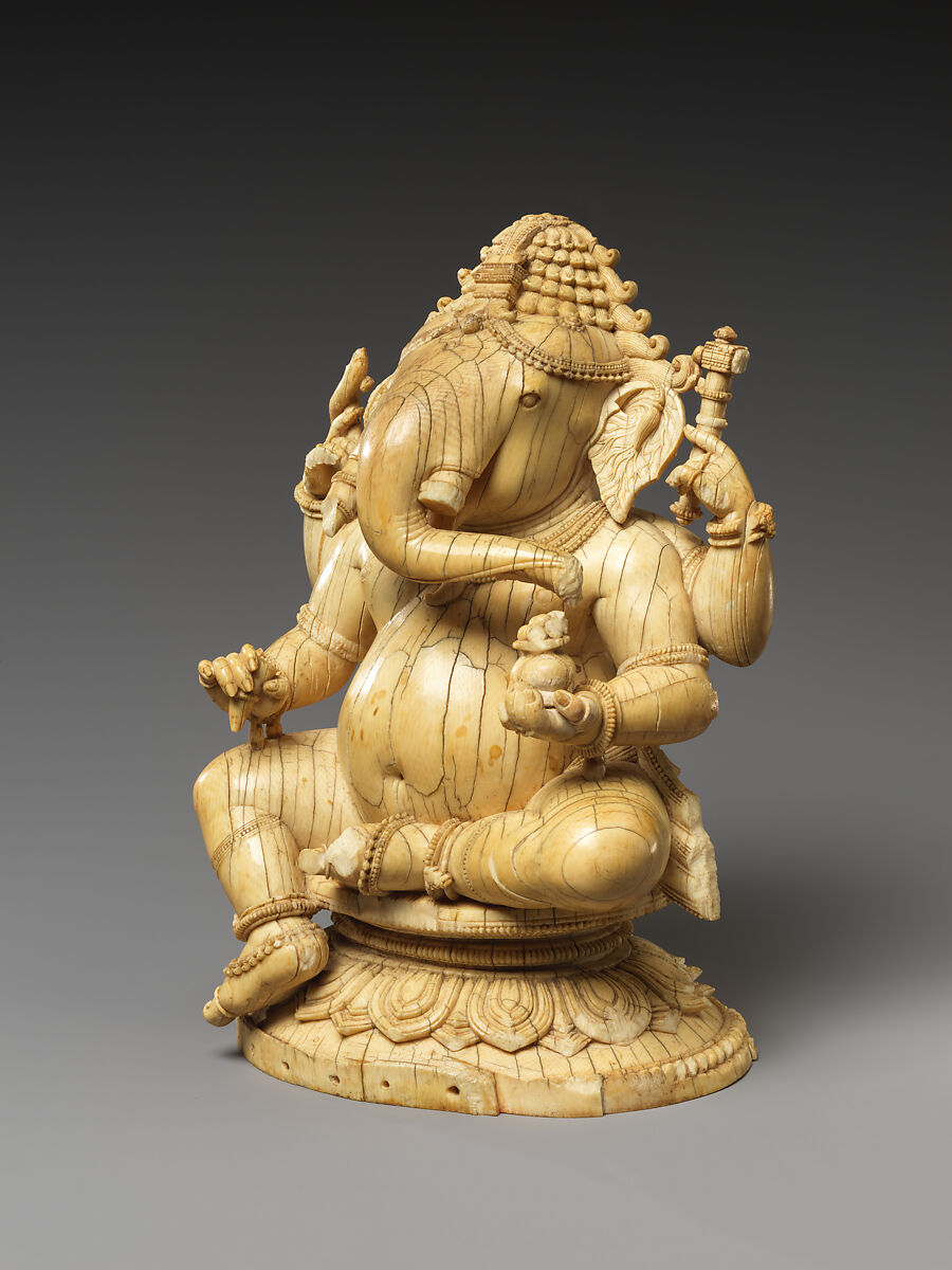 Seated Ganesha, Ivory, India, Odisha 