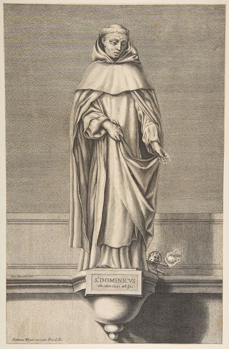 St. Dominic, Conrad Lauwers (Flemish, Antwerp, 1632–ca. 1685), Engraving 