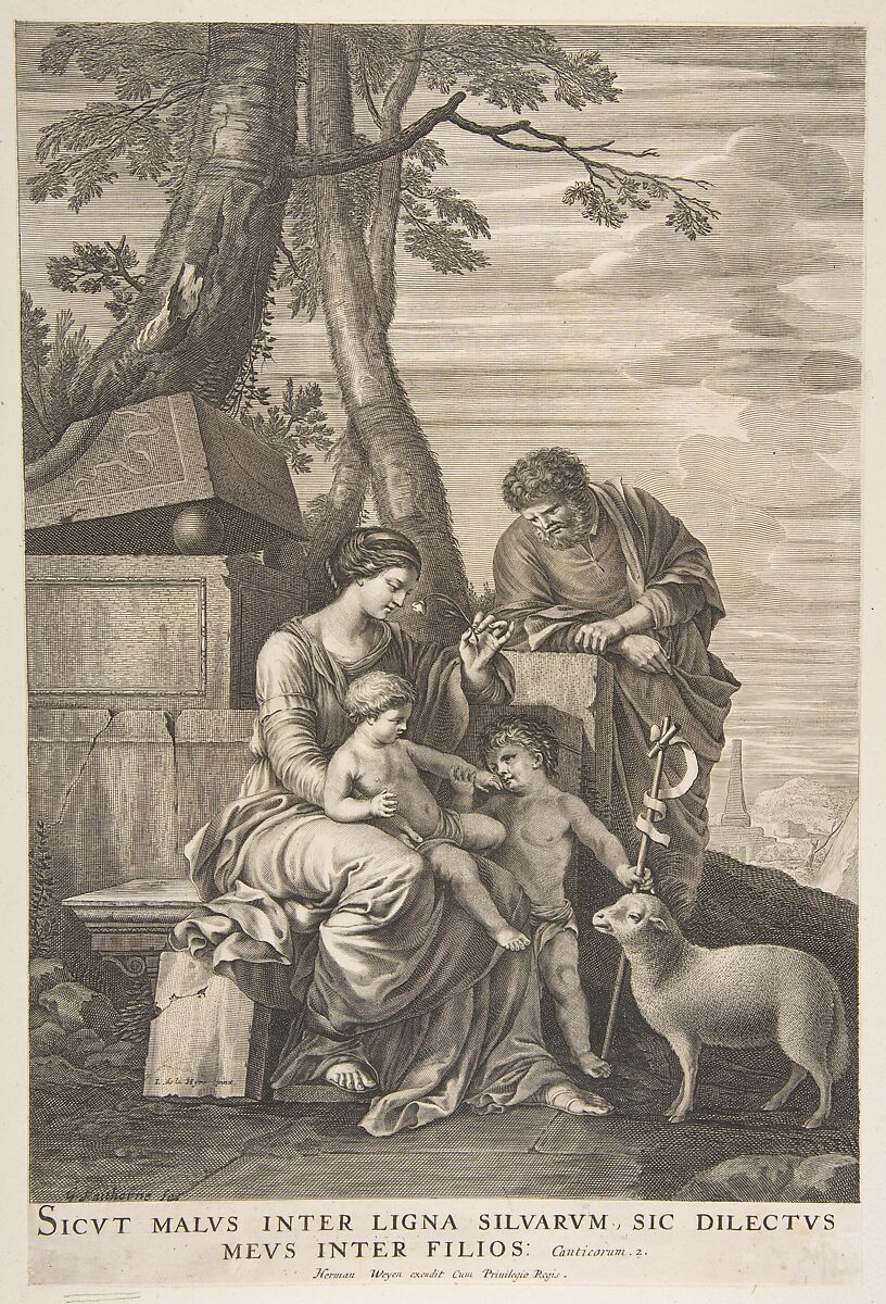 Holy Family with St. John, William Faithorne the Elder (British, London ca. 1620–1691 London), Engraving 