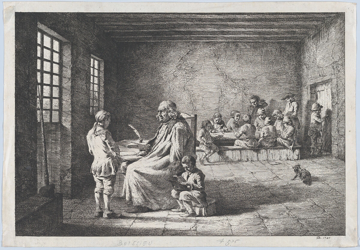 The School Master, Jean Jacques de Boissieu (French, Lyons 1736–1810 Lyons), Etching with drypoint; fourth state of four 