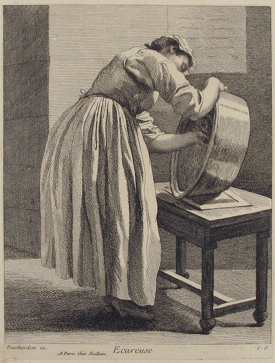 Scullery Maid, After Edme Bouchardon (French, Chaumont 1698–1762 Paris), Etching with some engraving 