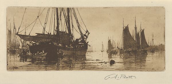 Fishing Boats, Charles Adams Platt (American, New York 1861–1933), Etching; first state of two, early impression 