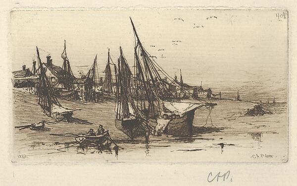 Provincial Fishing Village (Sketch), Charles Adams Platt (American, New York 1861–1933), Etching; only state 